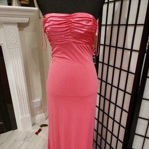 PINK!  Slinky criss cross low back gown, size 4P